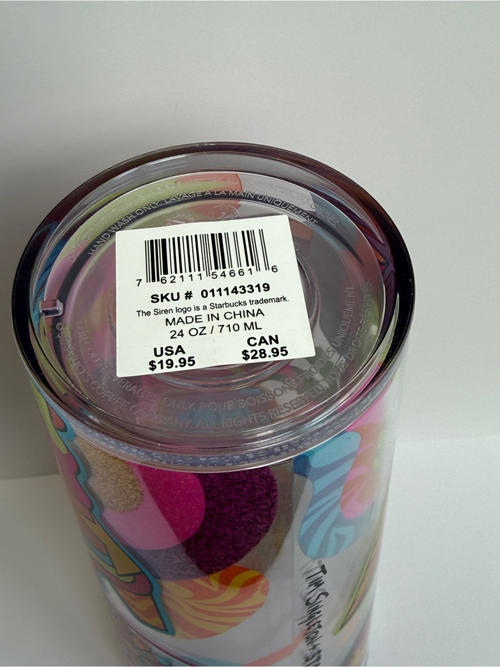Starbucks x Tim Singleton 2023 Pride Pink & Multicolor Tumbler - Picture 8 of 8